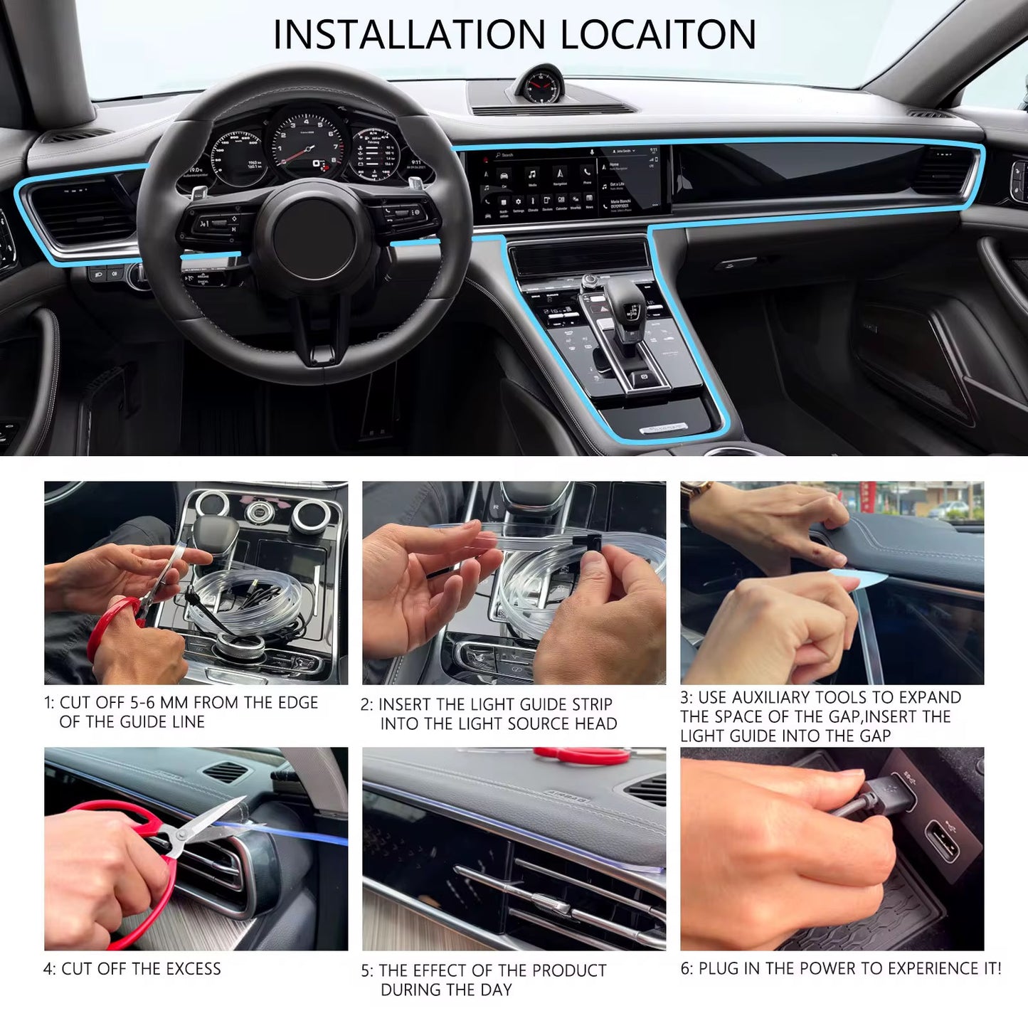 CarGlow Strip™ | Tira de luz Led para Carro 3 Mts