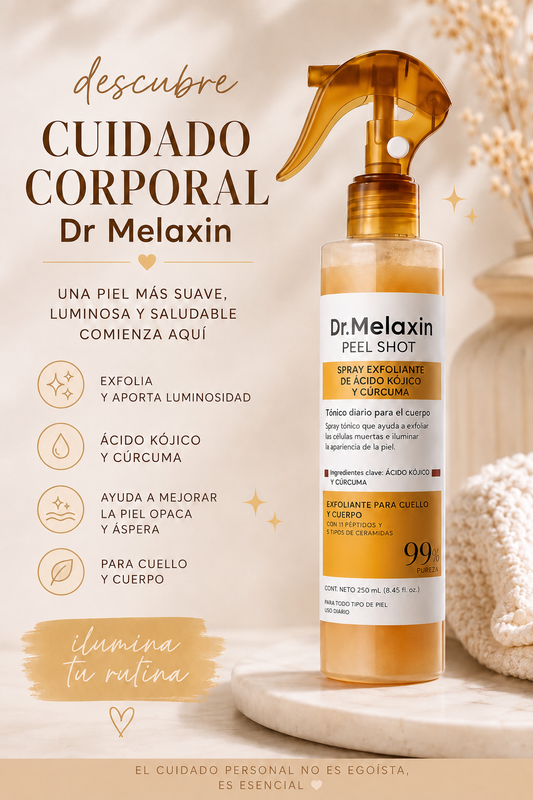 Dr.Melaxin Peel Shot | Spray Exfoliante Desmanchador con Ácido Kojico y cúrcuma