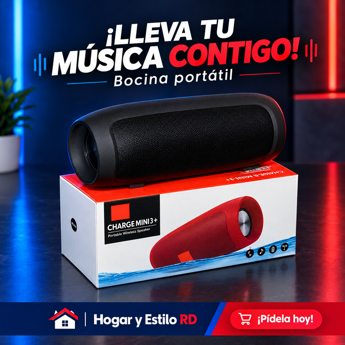 Bocina Portátil con Bluetooh